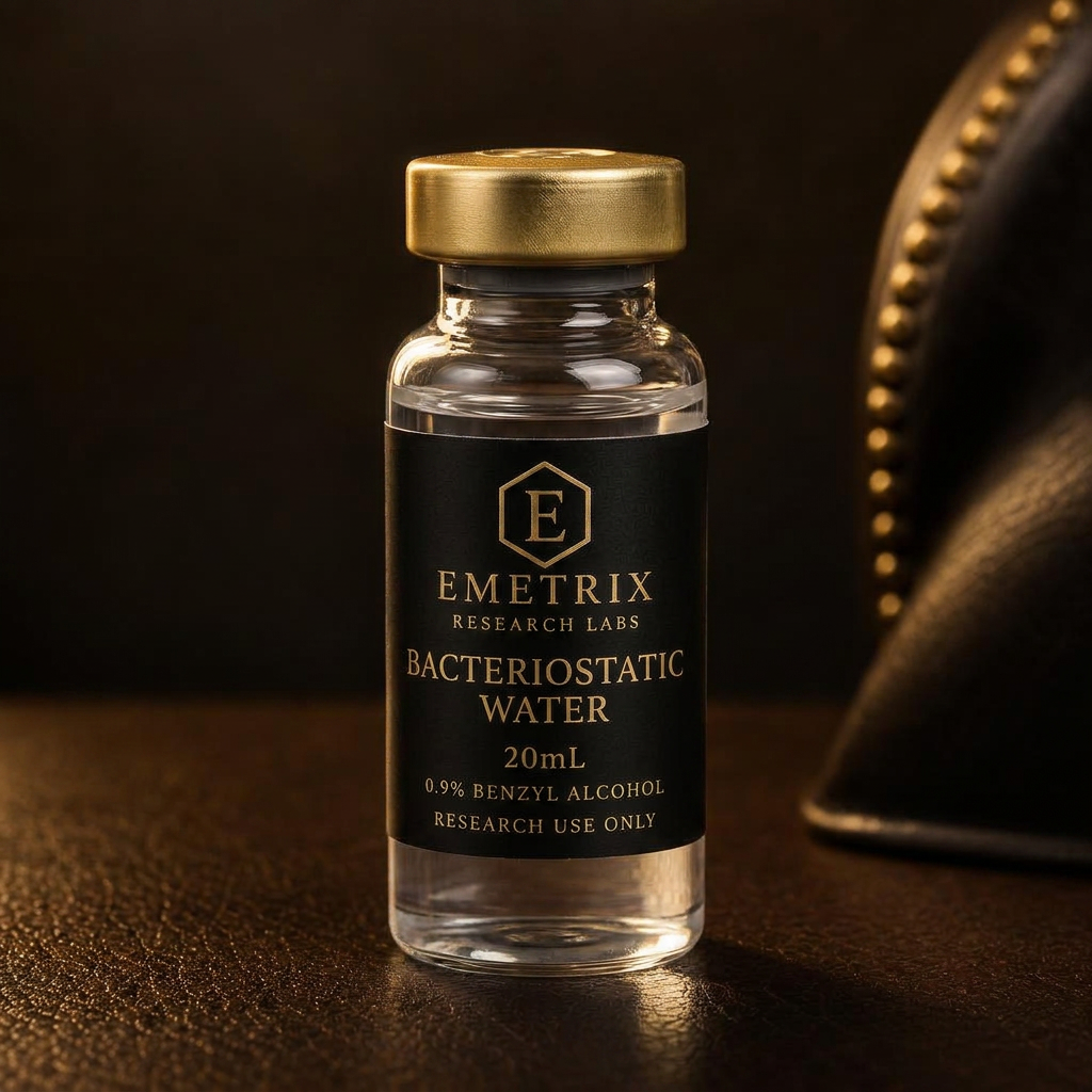 Bacteriostatic Water 20mL - Emetrix Research Labs branded vial